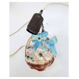 Vintage Porcelain Kitten Lamp