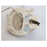 Vintage Porcelain Kitten Lamp