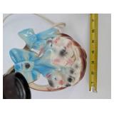 Vintage Porcelain Kitten Lamp
