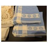 Assorted Vintage Linen Napkins, Doilies & Lace Trim - Embroidered Floral Embellishments