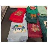 Assorted Christmas Towels Set - Bath Towels, Hand Towels & Washcloths with Festive Embroidery