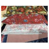 Assorted Fabric Remnants - Patchwork Floral Stripe & Check Prints (Quilting Textiles)