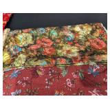 Assorted Fabric Remnants - Patchwork Floral Stripe & Check Prints (Quilting Textiles)