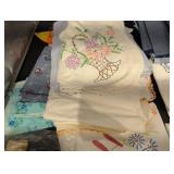 Vintage Embroidered Linen Napkins & Tea Towels Assortment - Floral & Figurative Motifs