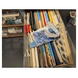 Assorted Sewing Notions & Craft Supplies - Zippers, Thread, Ribbon, Buttons & Patterns