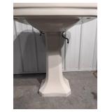 Pedestal Bathroom Sink with Chrome Dual-Handle Faucets - 32-Inch Tall