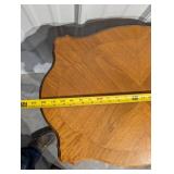 Ornate Carved Wood Side Table with Leaf Scroll Motifs & Cabriole Legs