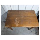 Vintage Oak Desk - Small Drawer & Open Shelf - 30in H x 40in W