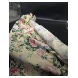 Floral Upholstery Fabric Remnant - Large Bloom Print