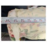 Floral Upholstery Fabric Remnant - Large Bloom Print