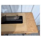 Vintage Singer Sewing Machine Cabinet Vanity Desk with Carved Oak Front