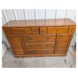 Vintage Wooden Dresser with Ornate Hardware - Multi-Drawer Chest