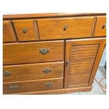 Vintage Wooden Dresser with Ornate Hardware - Multi-Drawer Chest