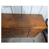Vintage Wooden Dresser with Ornate Hardware - Multi-Drawer Chest