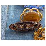 Vintage Jewelry Box Lot - Brooches, Beads & Necklaces