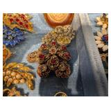 Vintage Jewelry Box Lot - Brooches, Beads & Necklaces