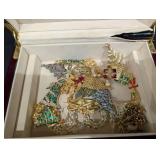 Jewelry Box - Costume Jewelry & Christmas Pins