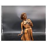 Girl Scouts USA Voyageur Patrol 1965 Bronze Figurine on Wood Base