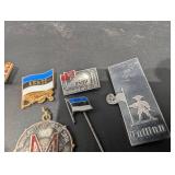 Estonia & Minnesota Enamel Pins Assortment - Eesti Flags, Tallinn Plaque & University M Pins