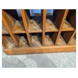 Vintage Wooden Cubby Shelf Cabinet with Multiple Compartments