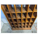 Vintage Wooden Cubby Shelf Cabinet with Multiple Compartments