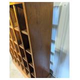 Vintage Wooden Cubby Shelf Cabinet with Multiple Compartments