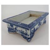 Blue and White Chinese Porcelain Rectangular Jardiniere Planter