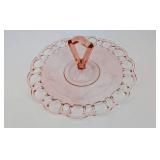 Glass Pedestal Compote with Ring-Handle and Cut-Out Rim Pattern
