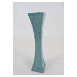Red Wing Speckled Ceramic Vase with Square Top and Footed Base