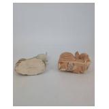 Two Ceramic Bird Planters - Assorted Glazed Figurines