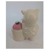 Pair of Ceramic Pig Figurines - Yellow Pig and Multicolor Pig with Pink Scarf