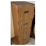 LL - Oak-Veneer 4-Drawer File Cabinet