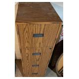 LL - Oak-Veneer 4-Drawer File Cabinet
