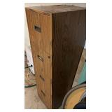 LL - Oak-Veneer 4-Drawer File Cabinet