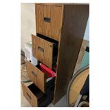 LL - Oak-Veneer 4-Drawer File Cabinet
