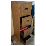 LL - Oak-Veneer 4-Drawer File Cabinet