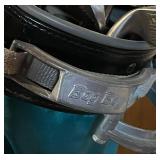 LL - Bag Boy Carrier With Vintage Golf Clubs - Assorted Irons and Woods