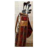 LL - Par Bag Vintage Golf Clubs Set - Atlantic Products Corp Plaid Carry Bag