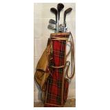 LL - Par Bag Vintage Golf Clubs Set - Atlantic Products Corp Plaid Carry Bag
