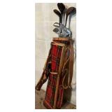 LL - Par Bag Vintage Golf Clubs Set - Atlantic Products Corp Plaid Carry Bag