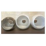 LL - Three Glass Wall Sconces - White Finish, Brown Marble