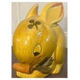 LL - Crate & Barrel Bunny Cookie Jar with Floral Utensil Holders (3-Piece Set) - Made in Italy