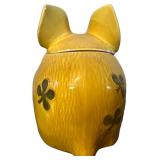 LL - Crate & Barrel Bunny Cookie Jar with Floral Utensil Holders (3-Piece Set) - Made in Italy