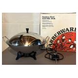 LL - Berware Stainless Steel Electric Wok with Aluminum-Clad Bottom