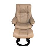 LR - Ekornes Stressless Reclining Chair & Ottoman - Leather Upholstery