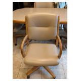 K - Vintage Chromcraft Dining Table Set with 4 Upholstered Chairs