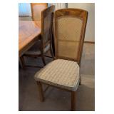 DR - Vintage Burlington Furniture Vintage Dining Room Set - with 2 Leaves & 6 Cane-Back Chairs