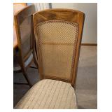 DR - Vintage Burlington Furniture Vintage Dining Room Set - with 2 Leaves & 6 Cane-Back Chairs