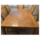 DR - Vintage Burlington Furniture Vintage Dining Room Set - with 2 Leaves & 6 Cane-Back Chairs