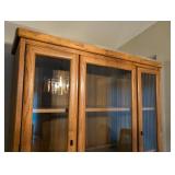 DR - Vintage Oak Display Cabinet with Glass-Front Doors & Drawers